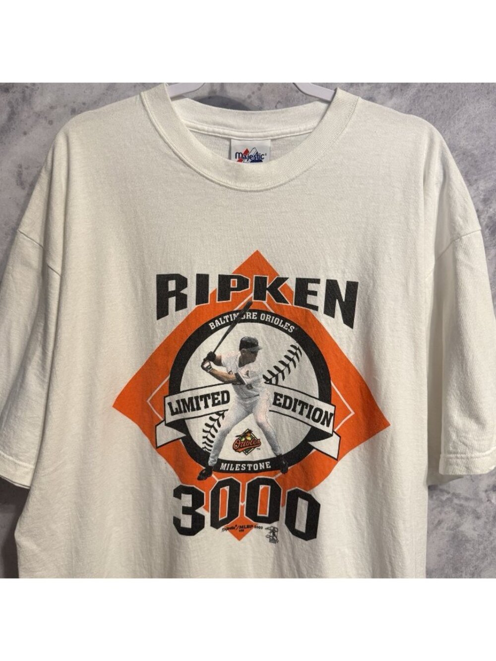 Vintage Cal Ripkin 3000 T Shirt Y2K Majestic Baltimore Orioles Size XL USA